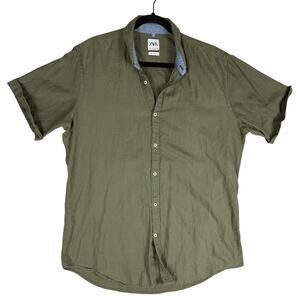 Zara Men’s Green Short sleeve Relaxed Fit Button Down shirt - L